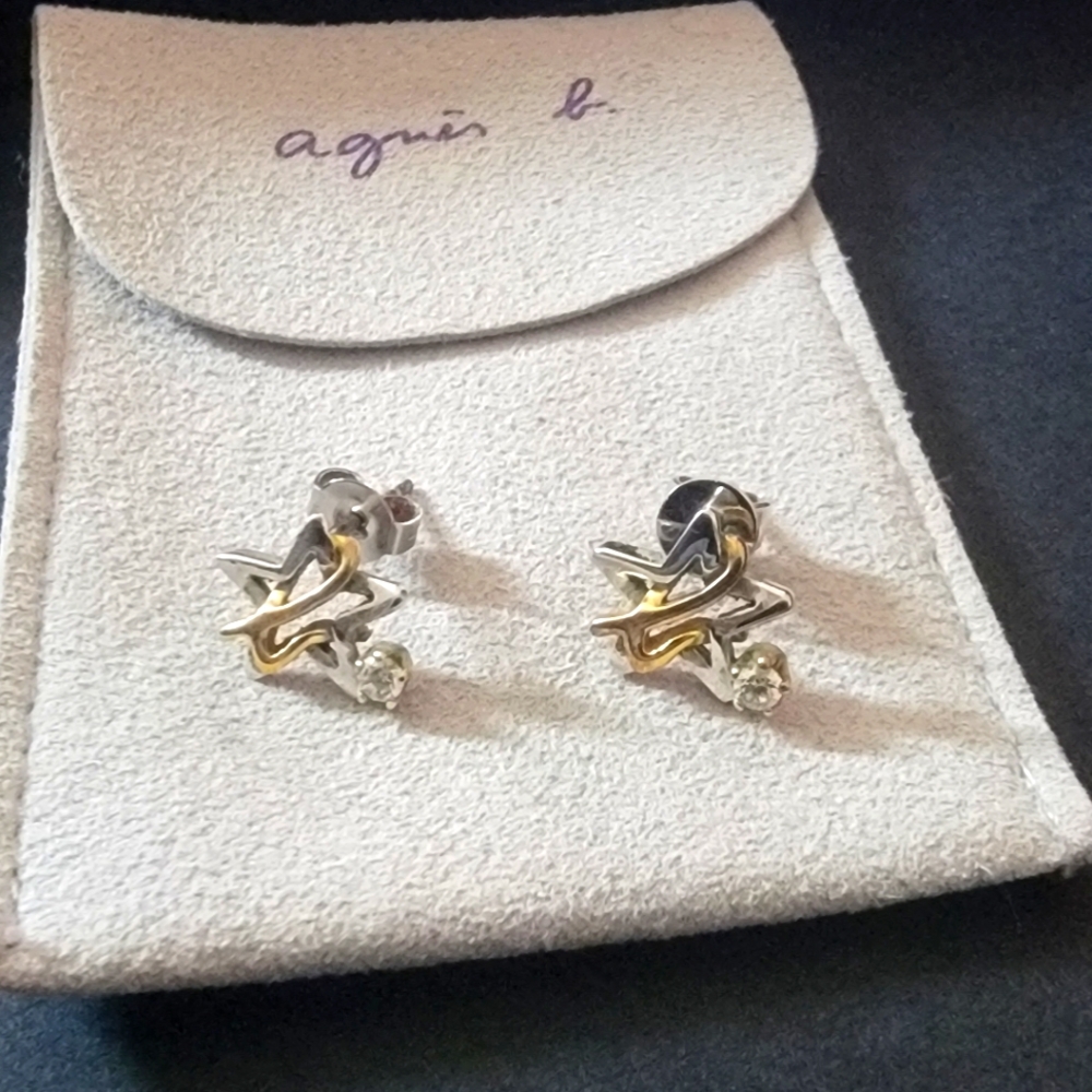 Agnes b Earrings w Signature b across a star